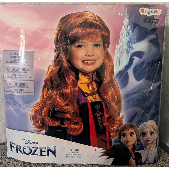 Disney Frozen Anna Child Wig Auburn Dress Up Cosplay Costume PrincessNEW - Picture 4 of 7